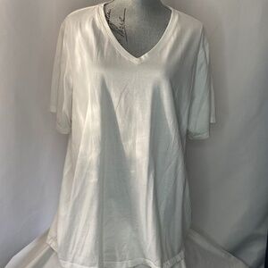Lands End Womans White T-Shirt, 2XL, New